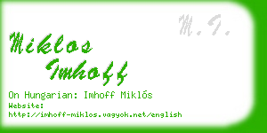 miklos imhoff business card
